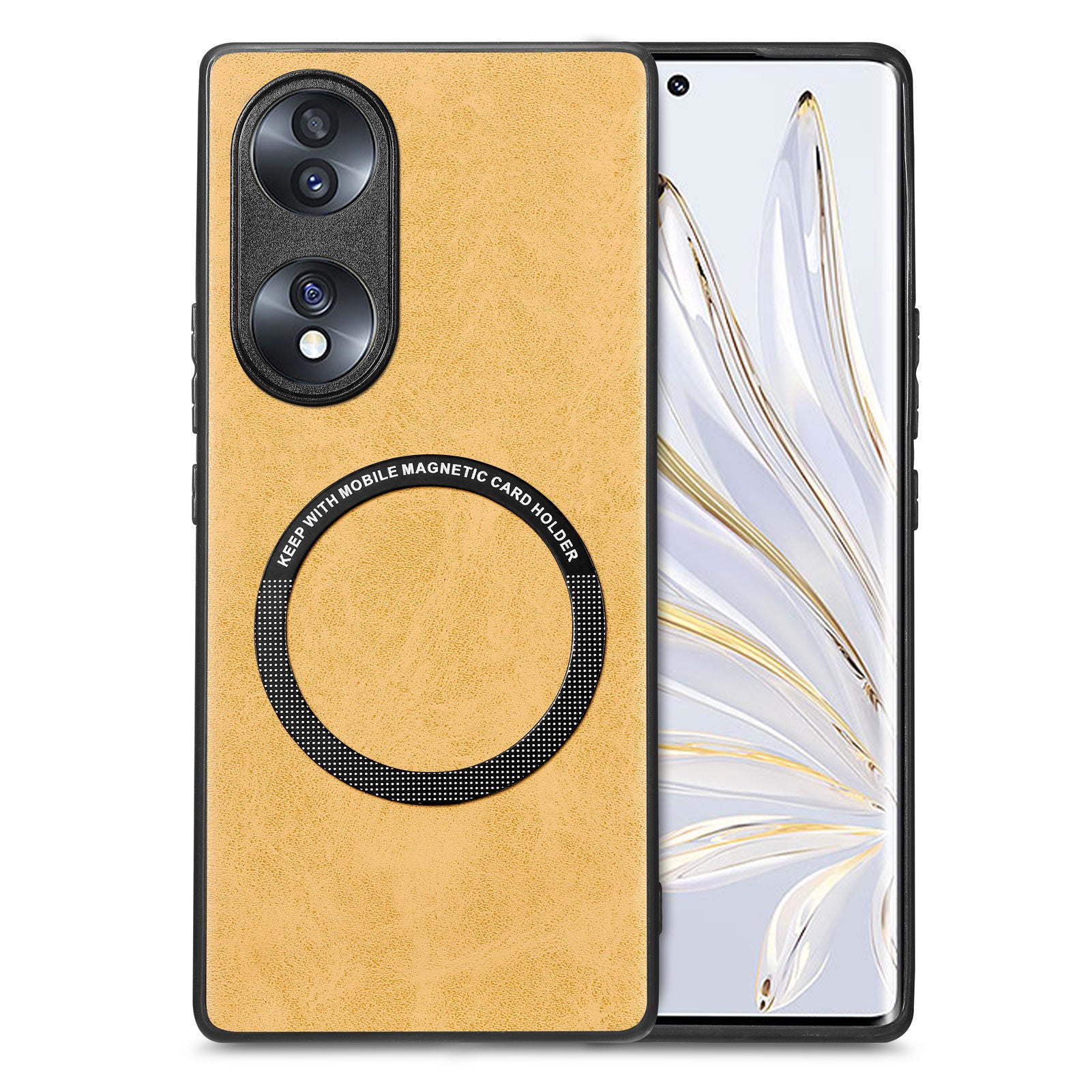 Mobile Phone Case Compatible with MagSafe for Honor 70 5G PU Leather Coated PC TPU Cover Mobile Phone Case Compatible with MagSafe for Honor 70 5G PU Leather Coated PC TPU Cover